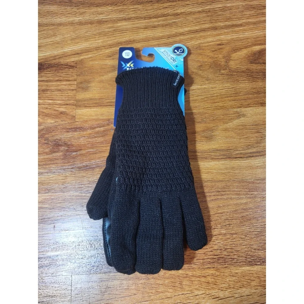 Isotoner Signature‎ Smart Dri Smart Touch Gloves- Black- One Size- NEW WITH TAGS